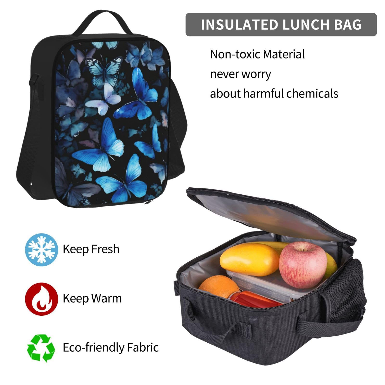Zaino, borsa portapranzo, astuccio, set da 3 pezzi, per lavoro e