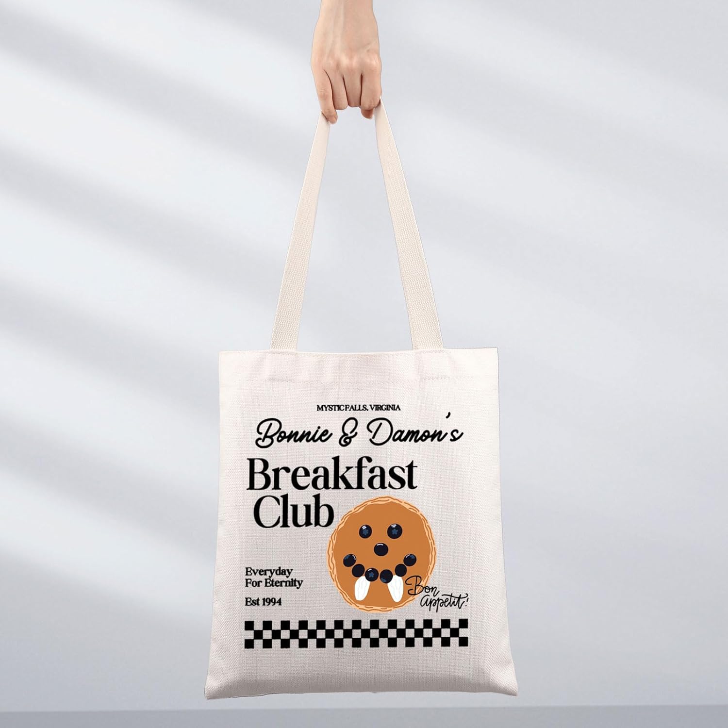 JNIAP Horror TV Show Tote Bag Damon Salvatore Gift Blueberry Pancake Gifts Horror TV Show Merch - Image 5