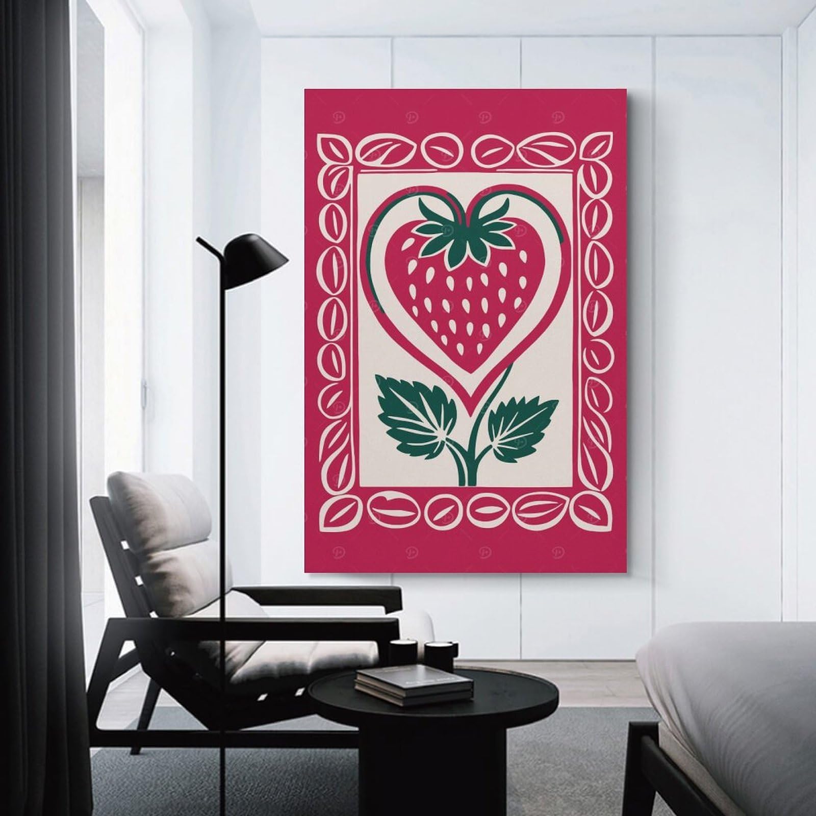 Junmoney Retro Strawberry Room Decor Wall Art 08x12inch(20x30cm), for Wall Displays, Bedrooms Or Room Updates, Ideal for Building A Coordinated Art Wall
