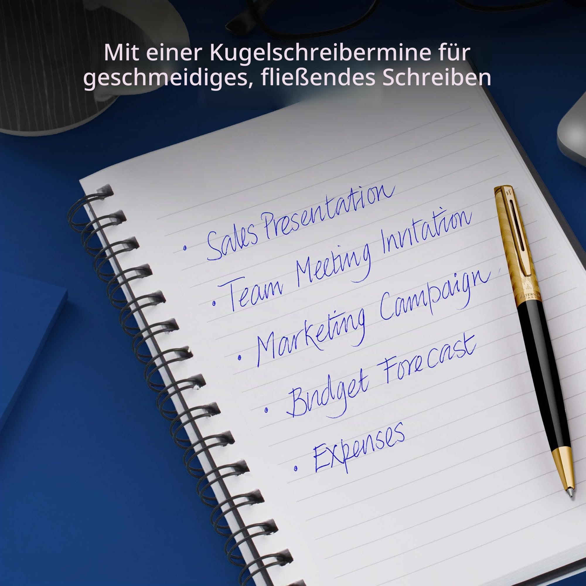 Waterman Hémisphère Tintenroller | Opera Kollektion | Schwarz und Gold | Feiner Spitze mit schwarzer Tinte Nachfüllen | Geschenkbox