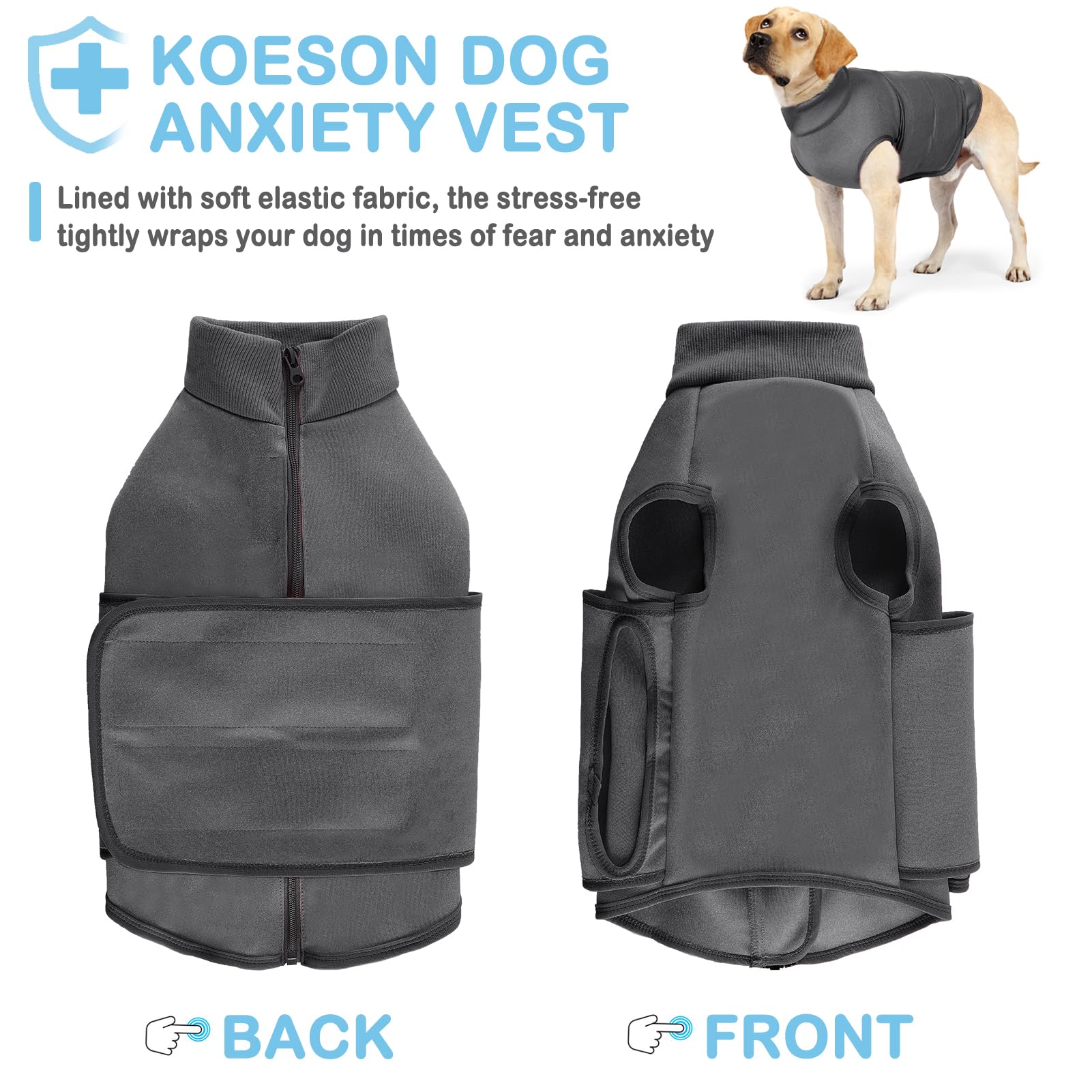 KOESON Hunde-Angstweste Mit Kapuze - Beruhigungsweste Für Donner & Feuerwerk
