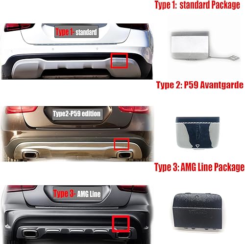 Miniatura 3 de Cubierta de remolque trasera para Mercedes Benz GLA X156 FL 17-20 Fit GLA180 GLA200 GLA220 GLA250 GLA45 2017 2018 2019 2020 Tapa de gancho de