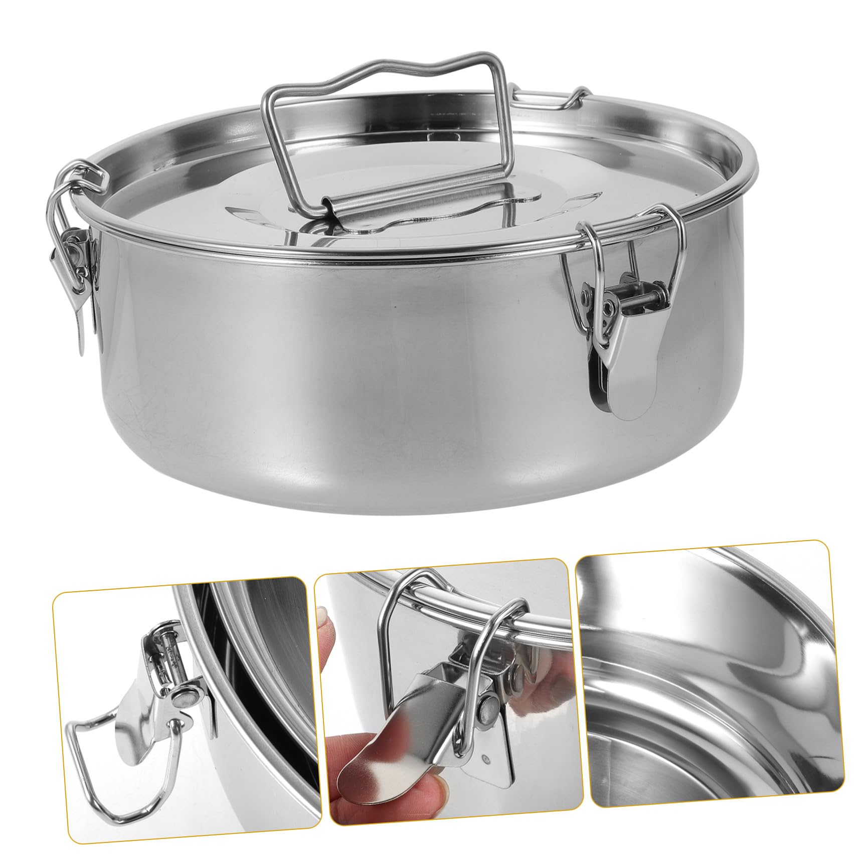 COLLBATH Molde para Flan con Tapa y Asa, Olla Vaporera de Acero Inoxidable para Cocinar al Vapor, Adecuado para Flanes, Pudines, Quiches y Mariscos en Cocina Doméstica