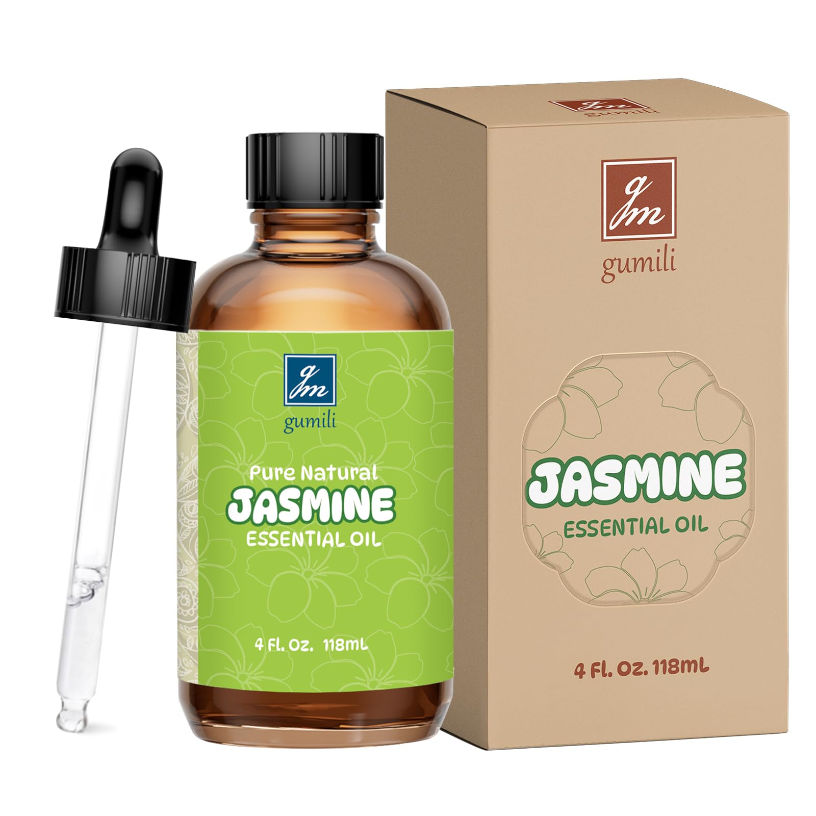 GM Gumili Jasmine Essential Oil for Skin, Diffuser, DIY Blends, 4 Oz