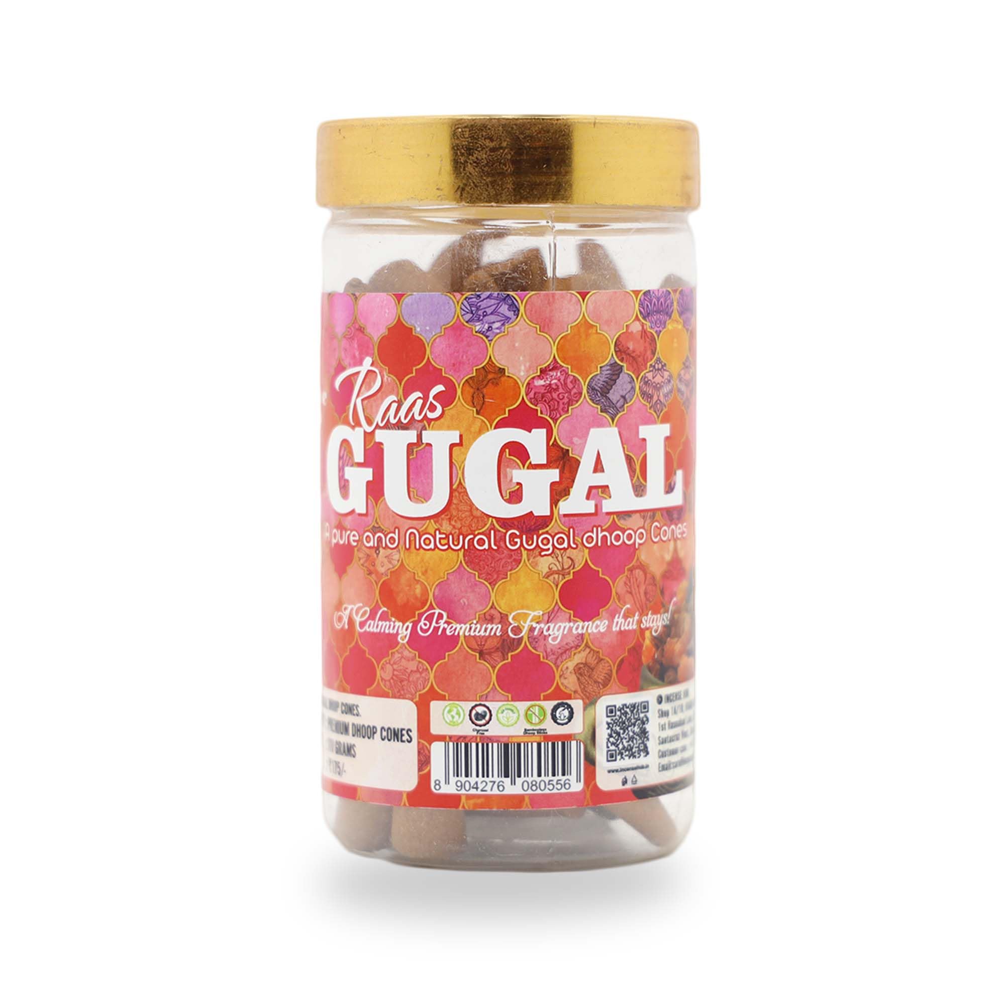 Raas Gugal Dhoop Cones | 100 GMS | Pack of 2 | Natural Dhoop Cones | Organic Dhoop Cones | Dhoop for Pooja |Sulpher & Charcoal Free | Goodvibe Cone | Eco Friendly | Incense Hub |