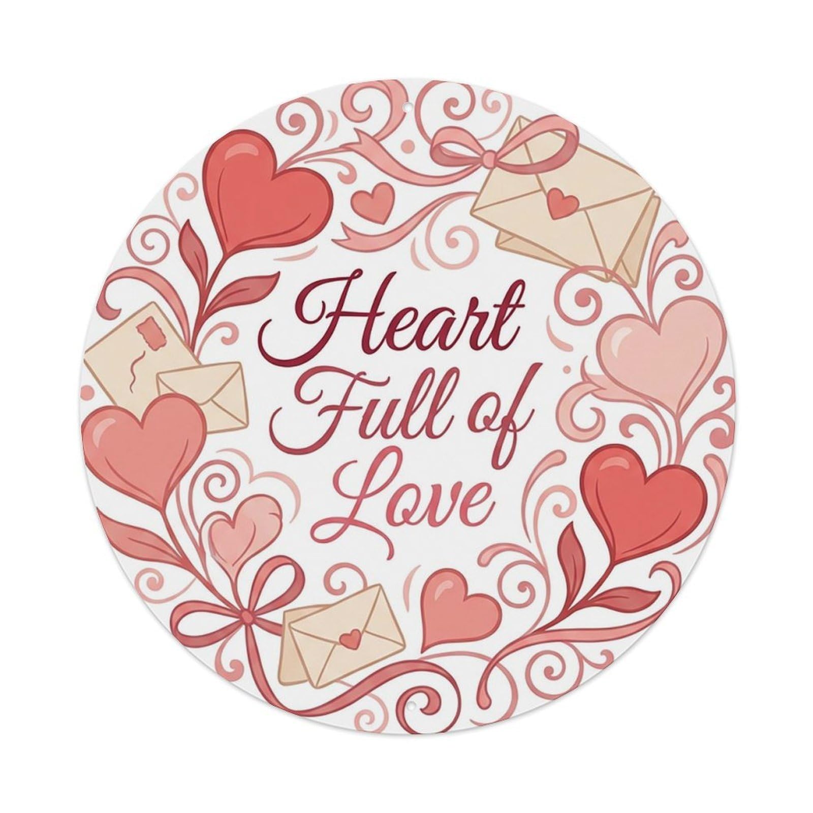 Romantic She Shed Floral Heart Full of Love Metal Tin Sign