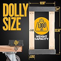 Vista 2 de US Cargo Control Carro de muebles resistente con tapas de goma de 18 x 32 pulgadas, capacidad de 1,000 libras, carrito de 4 ruedas resistente