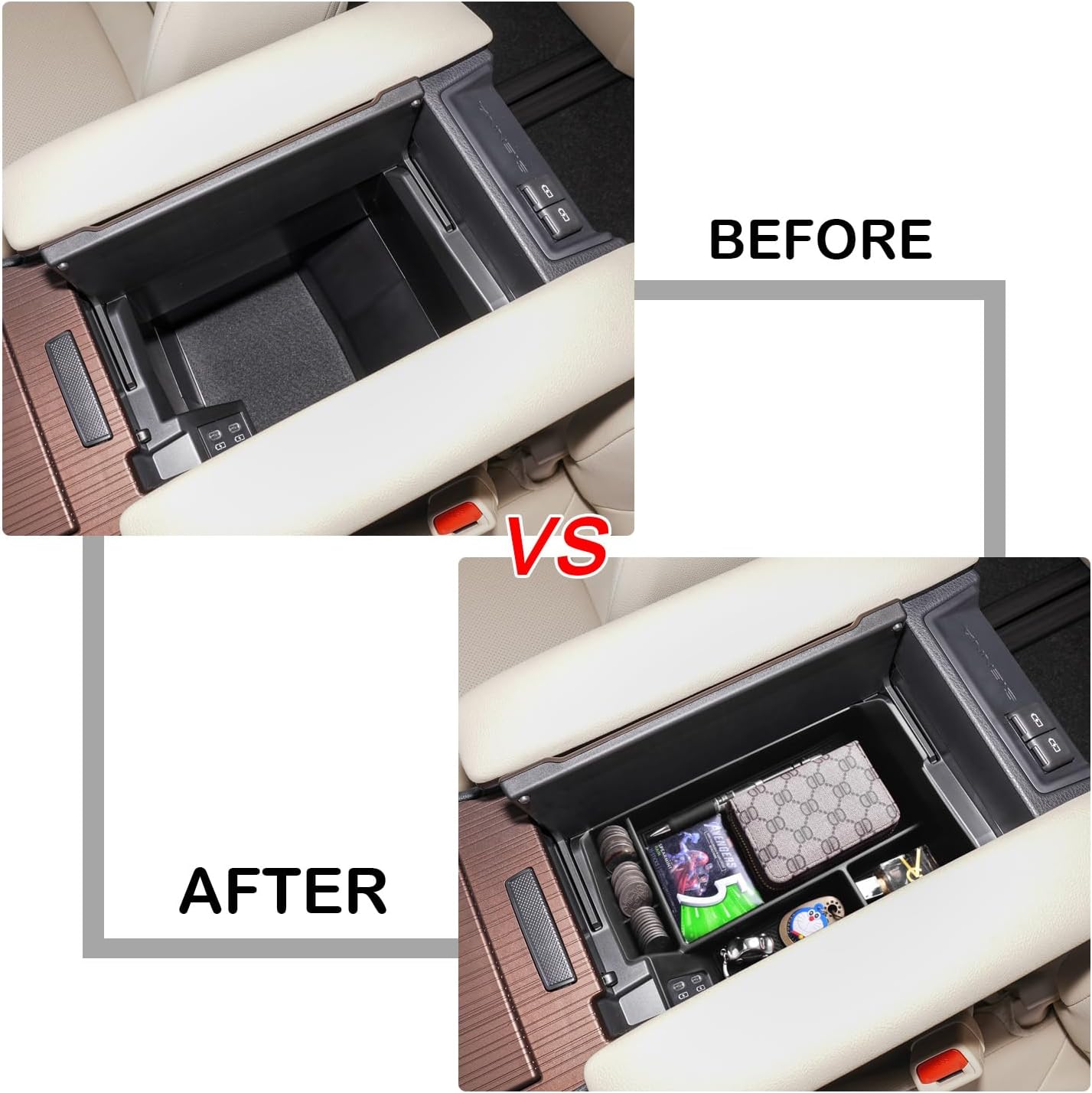 Center Console Organizer Tray for 2021-2025 2026 Toyota Sienna Accessories image 3