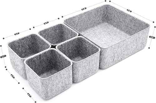 Miniatura 7 de Welaxy Organizadores de escritorio, juego de contenedores de almacenamiento, organizadores de cajones de oficina, soporte para lápices, soporte para