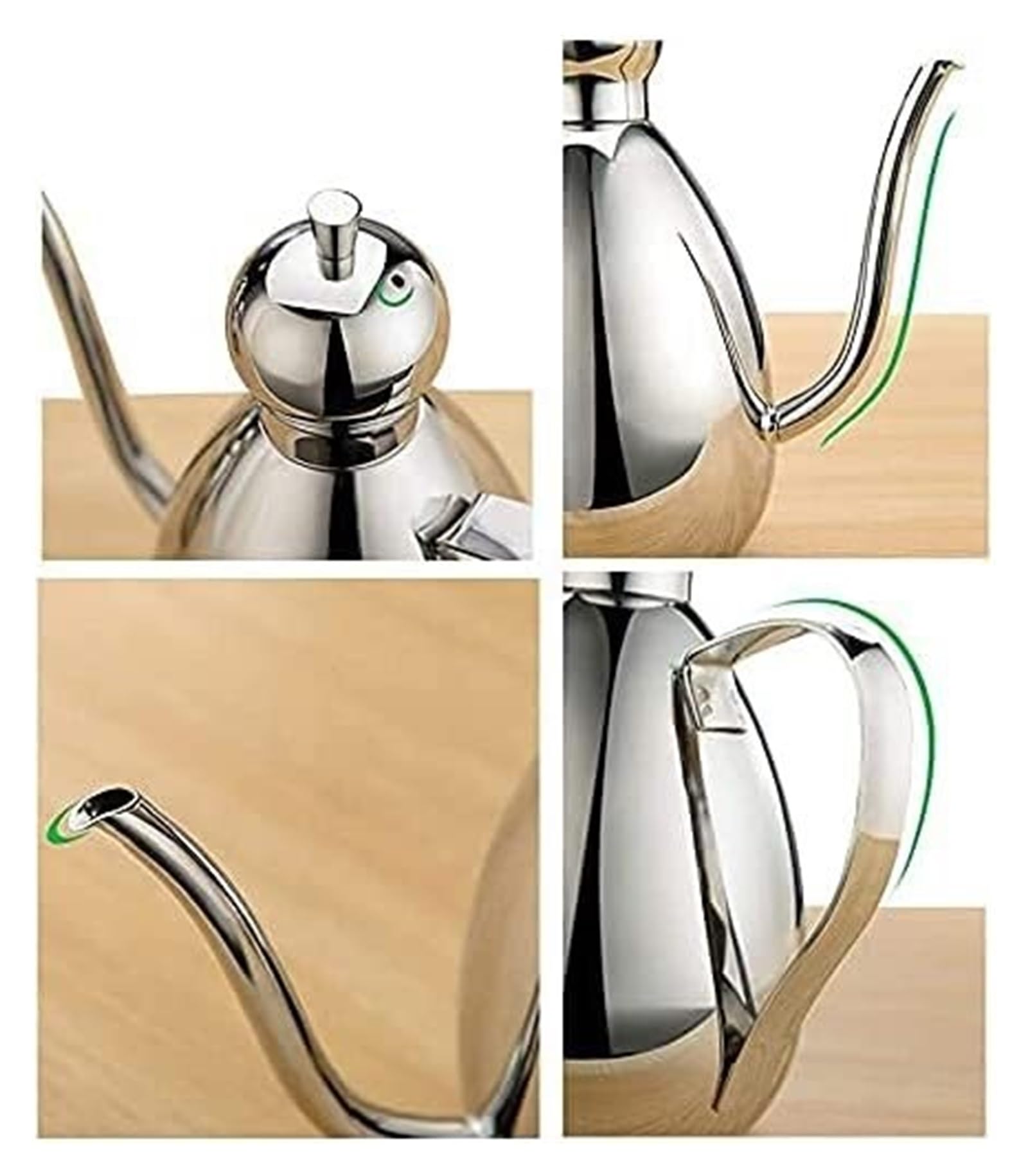 Set Olio e aceto Dispenser for Olio e aceto, Dispenser for lattine in Acciaio Inossidabile, ampolla for aceto di Salsa di soia Senza gocciolamento for Barbecue in Cucina (500 ml) Oliera(500ML)