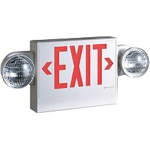 Sure-Lites LPX7DH LED Commercial Exit and Emergency, White Housing, Universal Face, Red and Green Letters