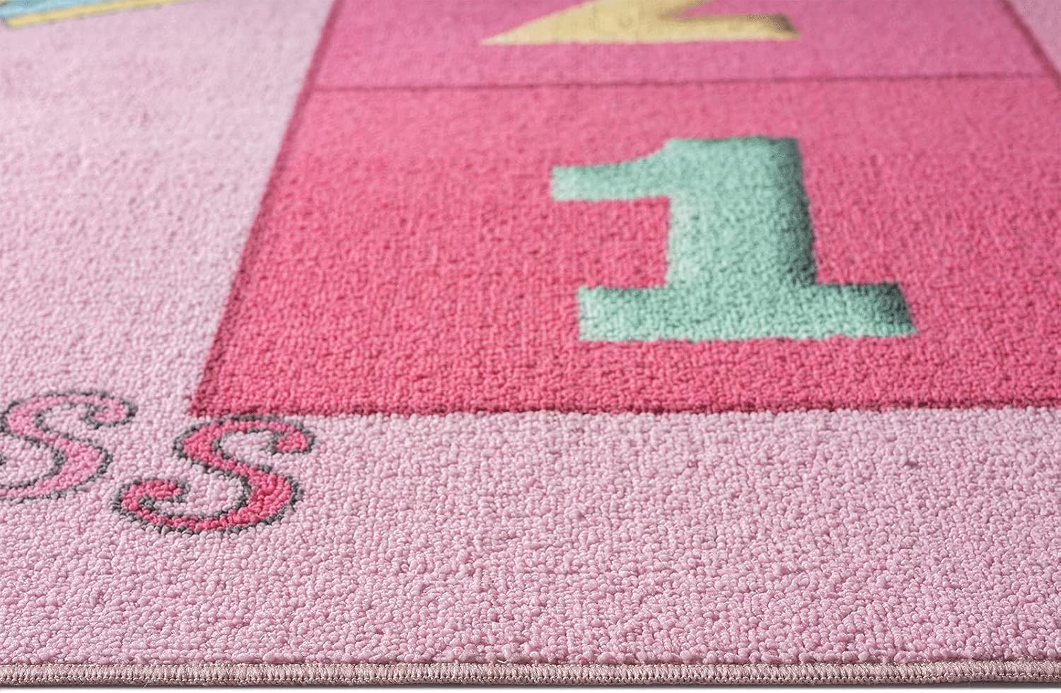 Mia´s Teppiche Joy Kids - Kinderzimmer, Kinderteppich, Spielteppich, Hüpfteppich, Zahlenteppich, Pink, 140 x 200 cm