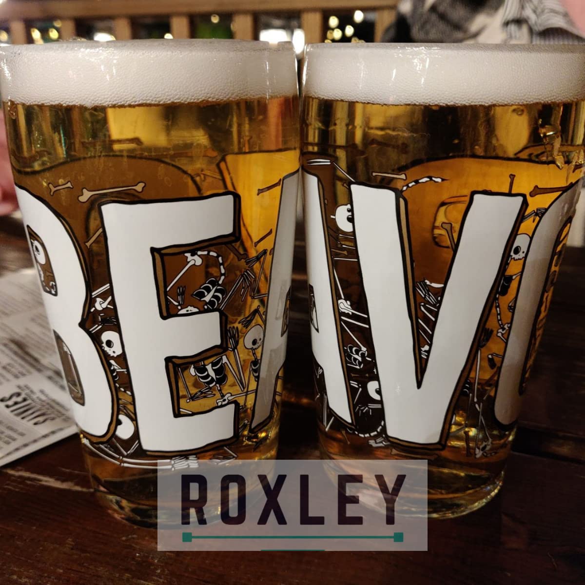 Roxley Beavertown X1 Half Pint Glass | 28cl Beavo Glass | Also comes with 1 branded beer mats