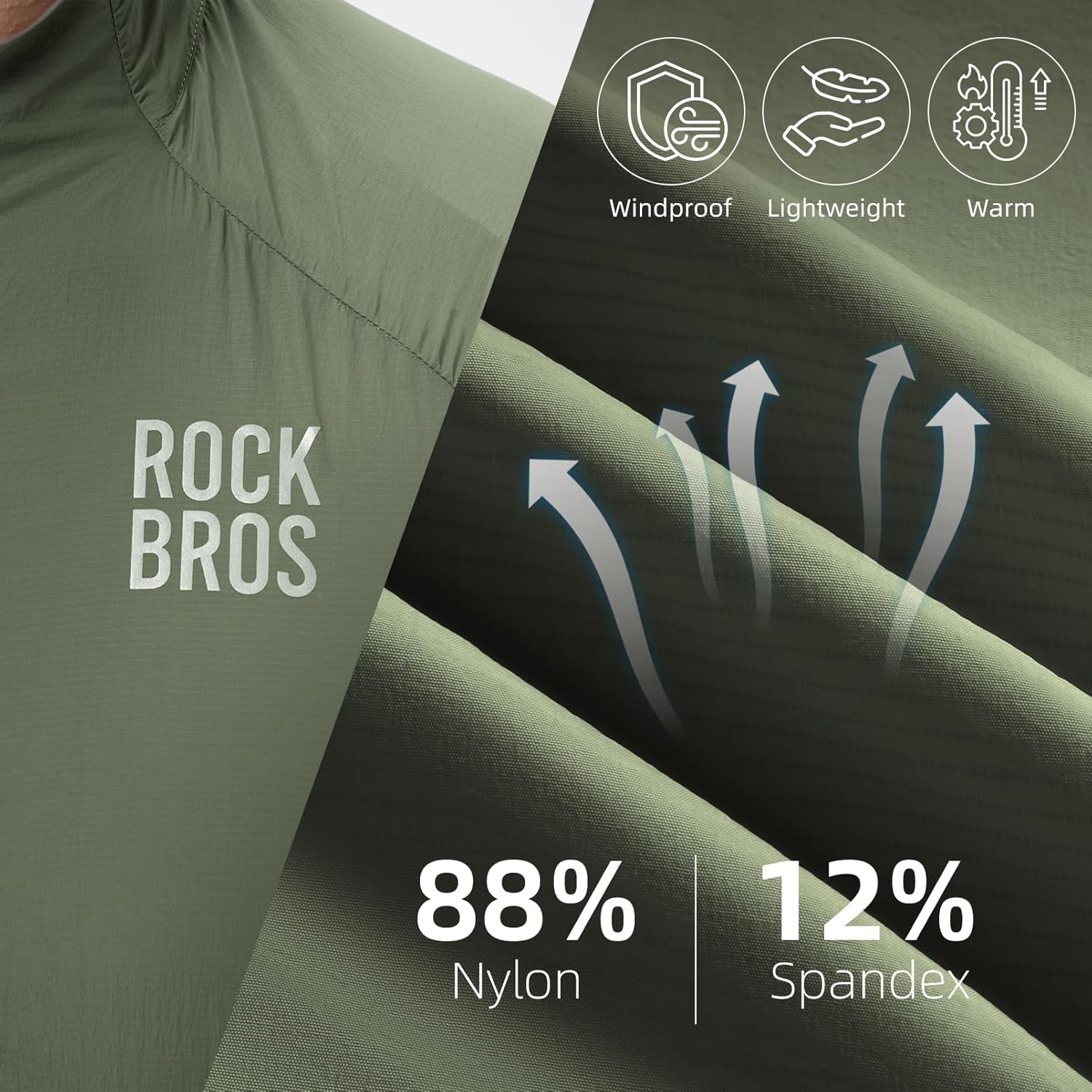 ROCKBROS Cycling Jackets for Men Breathable Cooling Lightweight Long Sleeve Cycling Jersey Running Cycling Windbreaker - Image 3