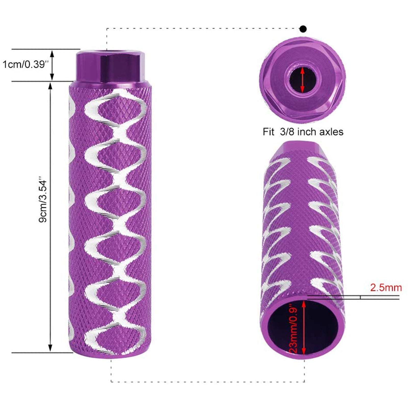 2 Pares De Clavijas Bicicleta Zelerdo - Aleación Aluminio Para Ejes 3/8 -  BMX MTB - Hasta 200lbs, image size:1601x1601