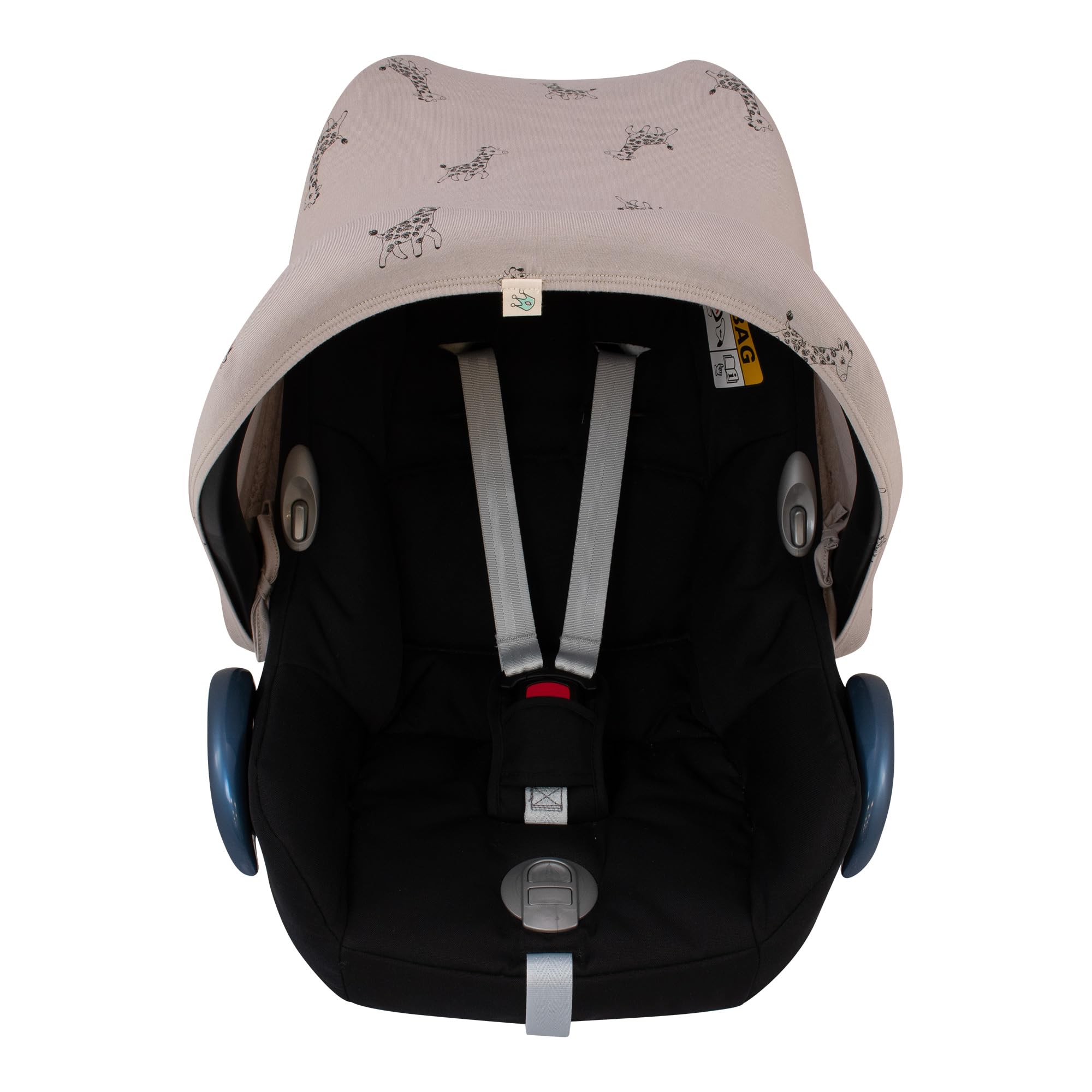 JYOKO KIDS Capota Universal para Portabebés, compatible con Maxi cosi, Silla de Coche Grupo 0 Bebé y Cochecito, apto para la mayoría de las Marcas (Giraffe)