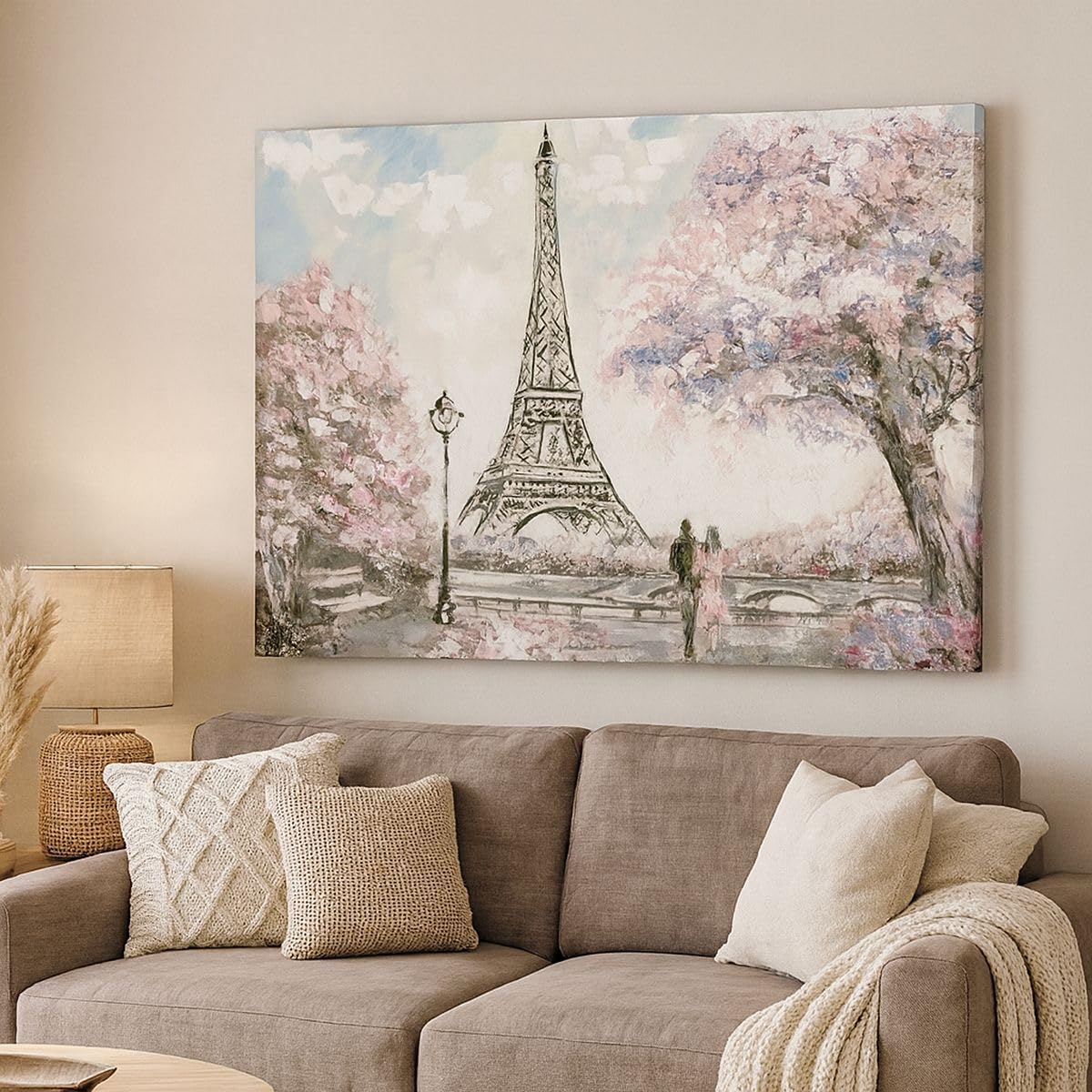 Lienzos decorativos 100x70cm Cuadro Sobre Lienzo Moderno Árboles Eiffle Pareja Francia Grande Dormitorio Cocina Cuadros Pared Imágenes Cuadros Decoracion Salon Wall Art Prints Decor AA100x70-3147