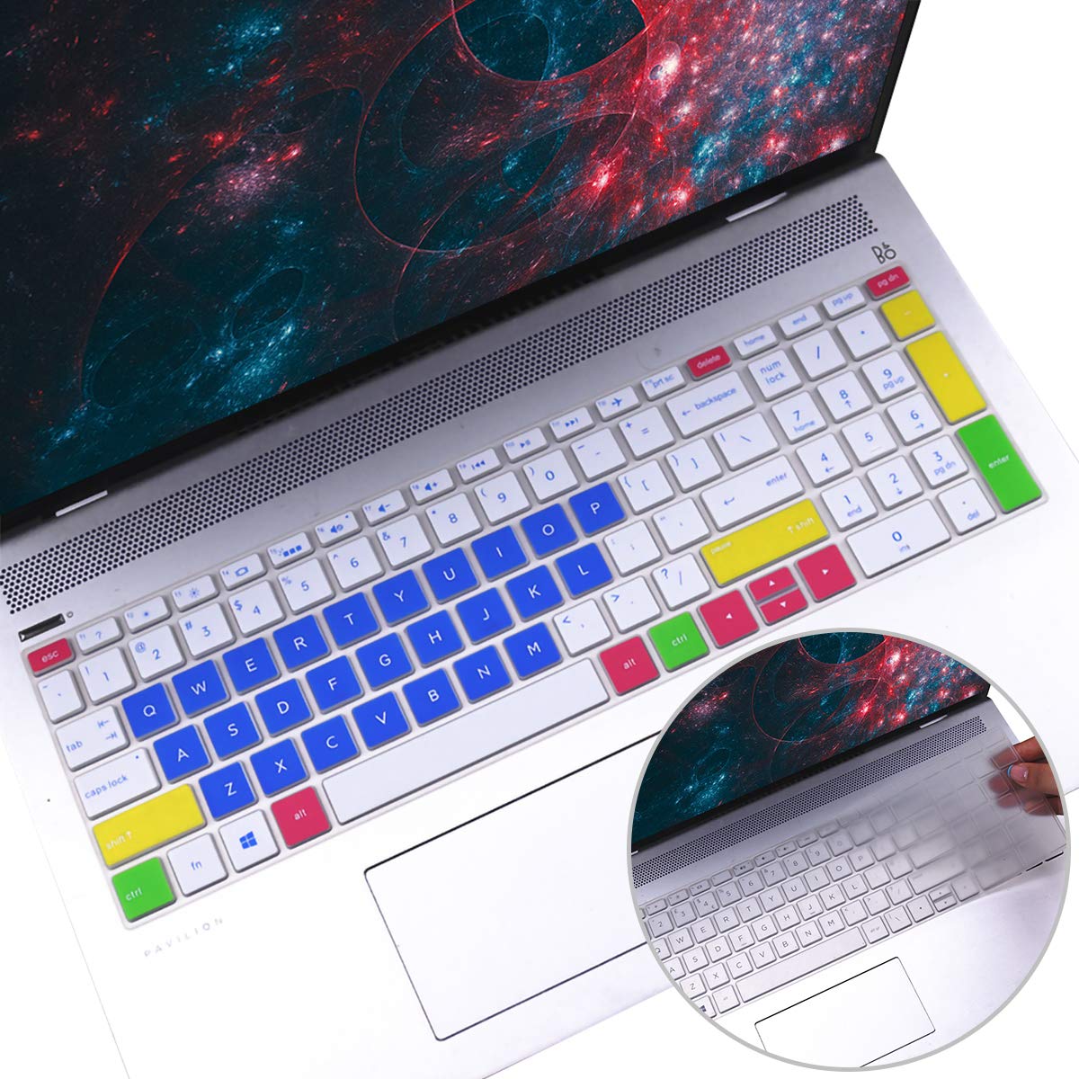 2Pcs Keyboard Cover for HP X360 15-EB 15-df 15-ch 15-eb1043dx 15-eb0053dx /HP Pavilion 15-cs/cc/cb/bw/bs/dw/dk/da/dq/dp 15-cs3065cl cs3025od cs3153cl 15-dk0056wm dk0046nr 15-dq1071c1 15-dw0081wl