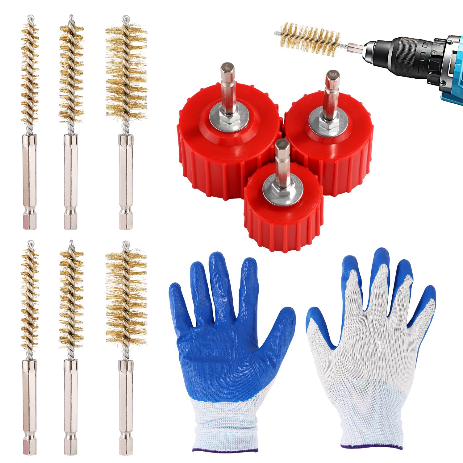 Brosse Métallique Pour De Perceuses, 19 Pièces Brosse À Coupe Métallique À Tige Hexagonale 1-4