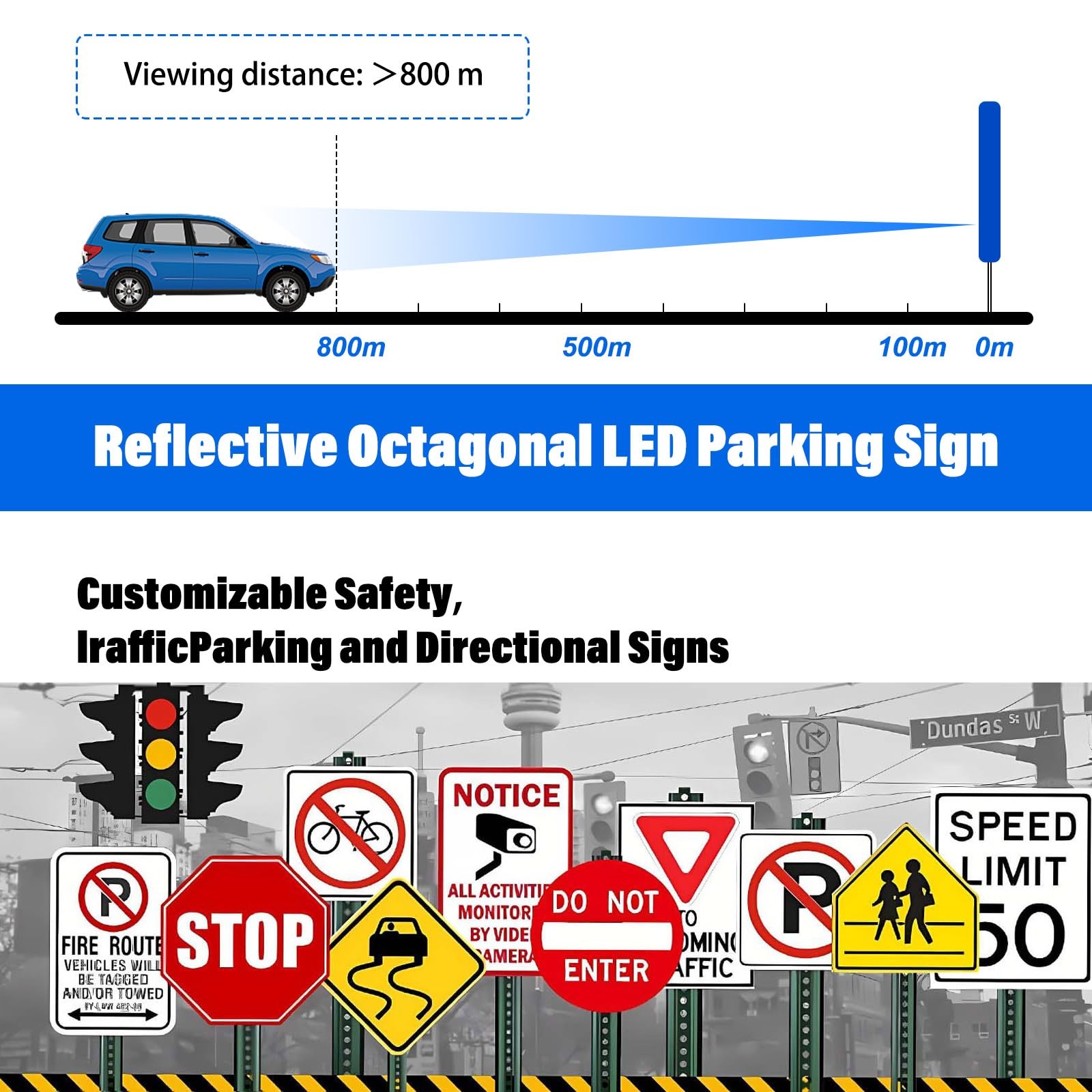 Señal Paso Peatonal Solar LED Cartel Luminoso Intermitente Ip65 Alta Visibilidad Para Seguridad Vial Escuelas Estacionamientos Zonas Urbanas Y Calles Transitadas(24in)