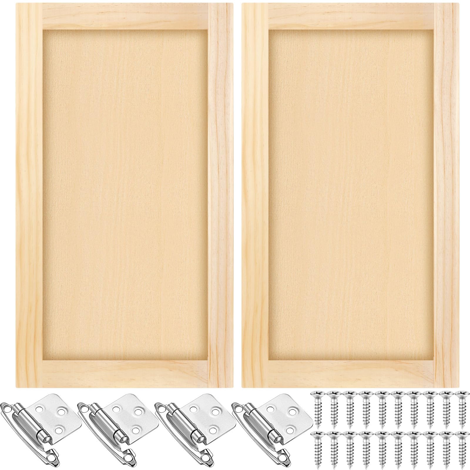 Photo 1 of Cinnvoice 2-Pack Unfinished Pine Shaker Cabinet Doors