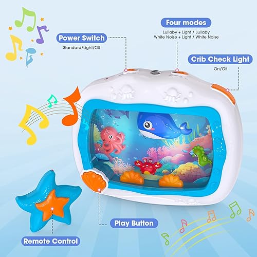Miniatura 5 de Juguete musical para dormir para bebé, máquina de sonido con sonidos ligeros y relajantes, cuna infantil móvil colgante y juguete de viaje en