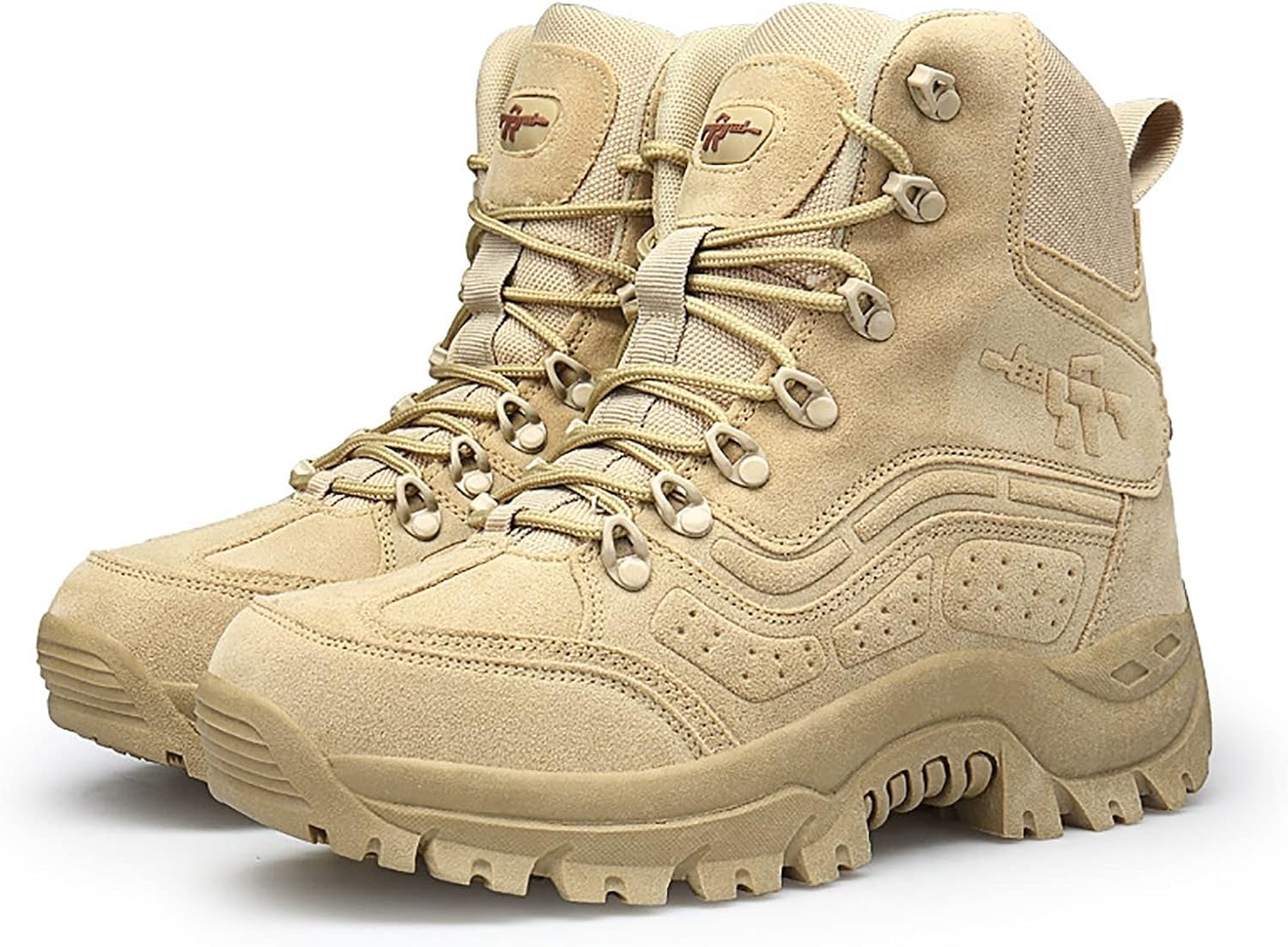 CLSQLXYJZC Men's Outdoor Ultralight Tactical Boots, Waterproof Rubber Cushioning Outsole Tactical Shoes, Comfort Breathable Lace-up Sports Durable Military Boots