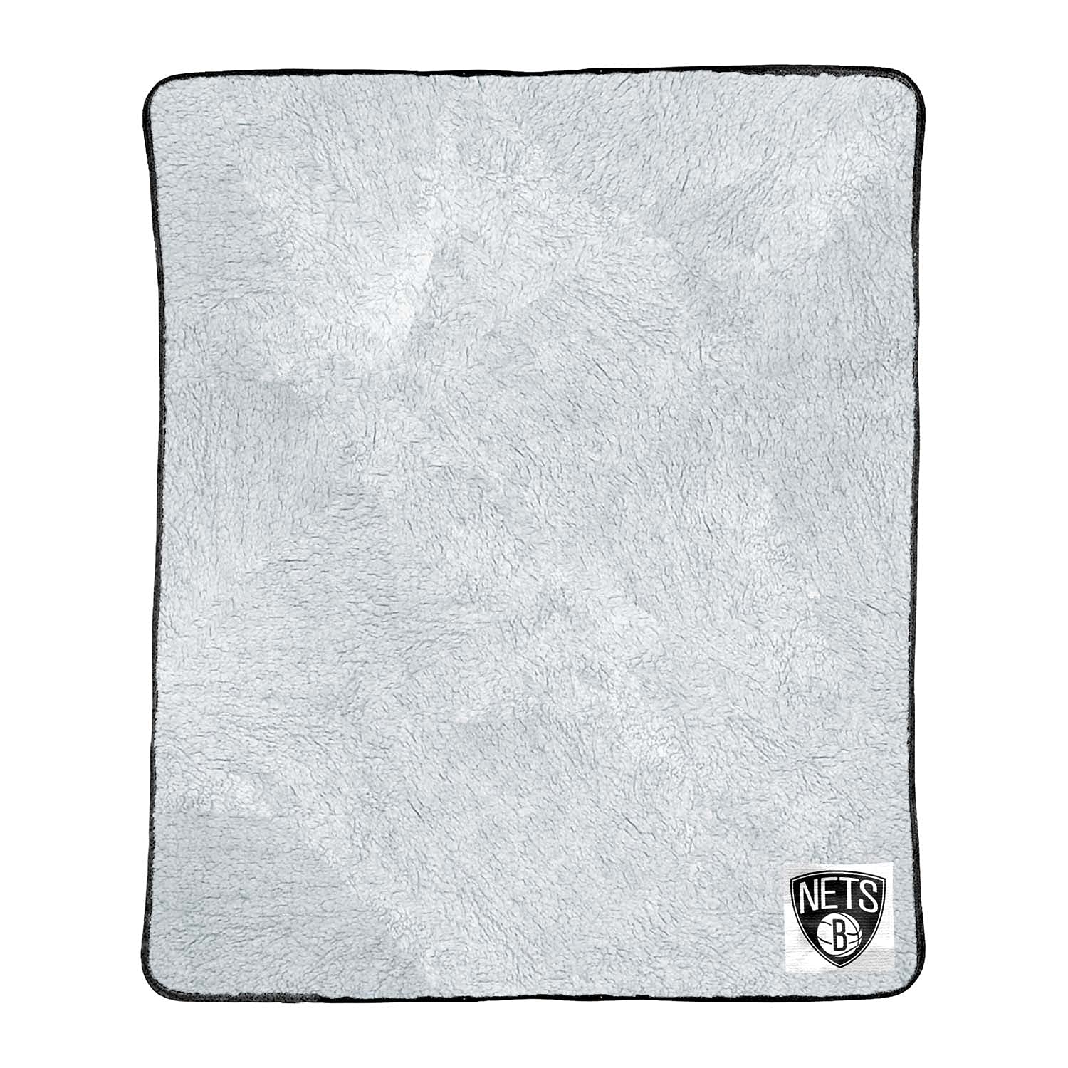 NorthwestNBA Soft Two Tone Sherpa Throw, 50" x 60" Blanket, Officially Licensed Throw for Bedding or Sofa Frosty Fleece Cover (Brooklyn Nets - Black,)