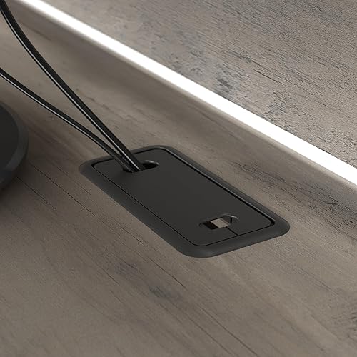 Miniatura 8 de Bush Furniture Salinas - Escritorio pequeño para computadora con casquillo color gris madera flotante