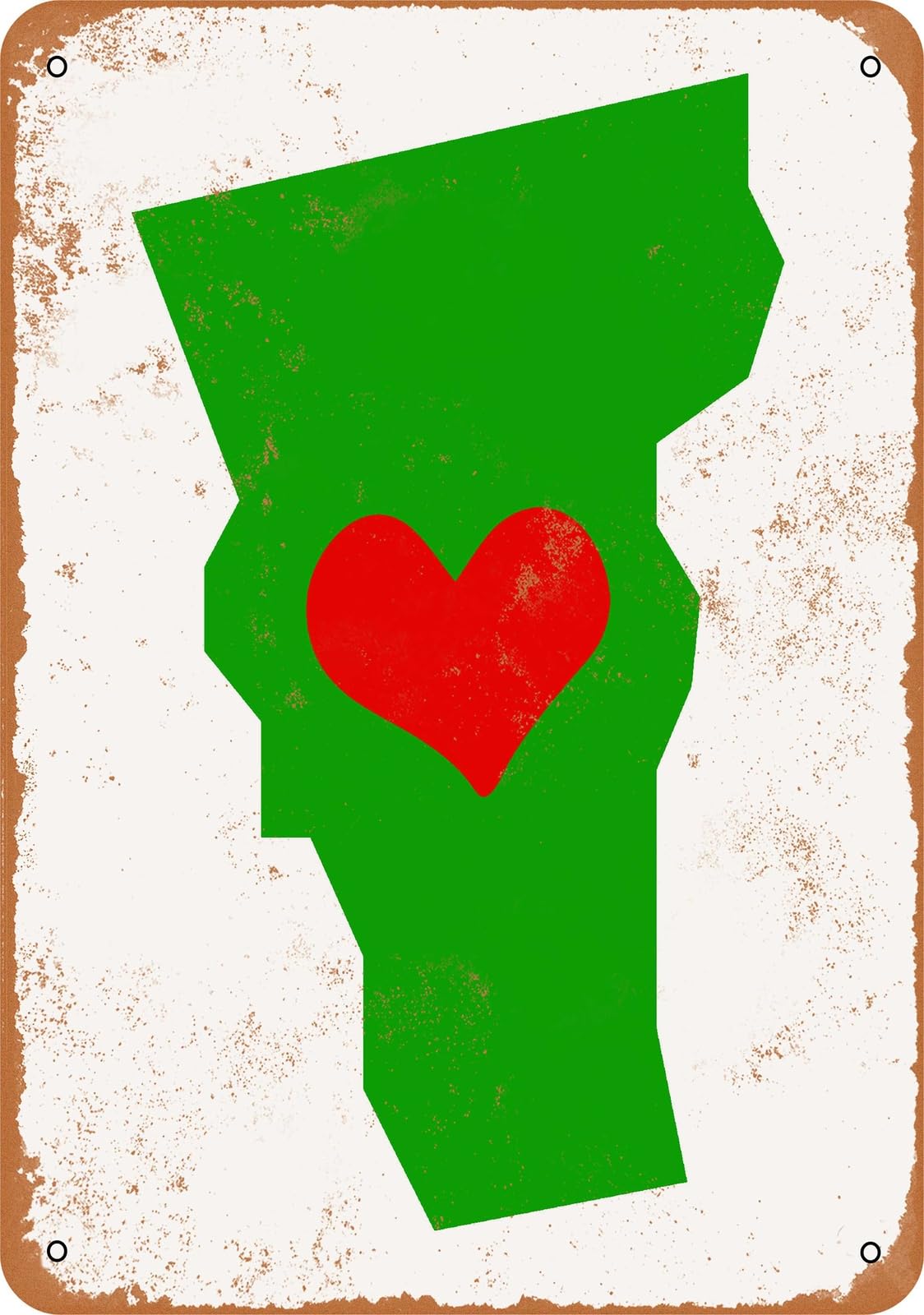 Miaomansenstore Metal Sign - Love Heart Vermont - Vintage Look Home Decor