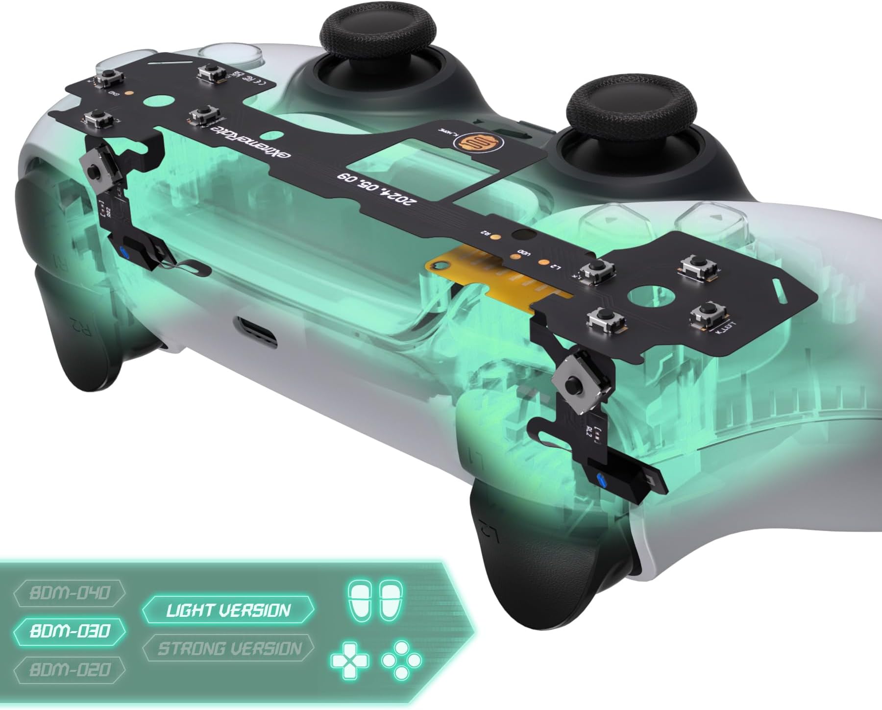 eXtremeRate Light Version Whole Clicky Kit for PS5 Controller BDM-030 Shoulder Face Dpad Buttons, Custom Micro Switch L2R2 Face Buttons Clicky Kit and Tactile L1R1 Keys Mouse Click for PS5 Controller