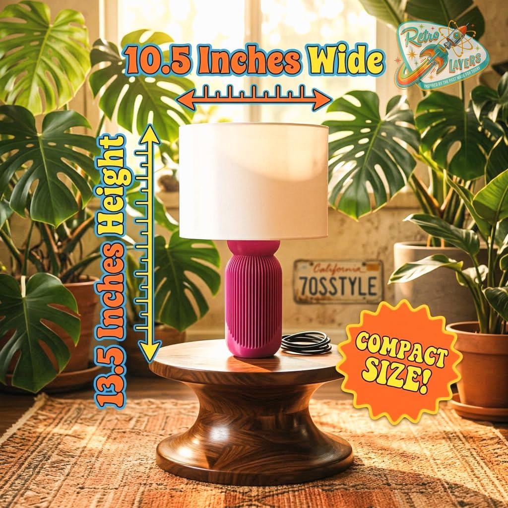Zenith Arc MidMod Retro Desk Lamp Mid Century Modern Vintage Style Decor Minimalist Home Office Lights 1950s 1960s Gift (Magenta)