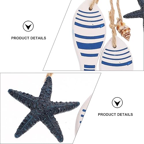 Miniatura 9 de NOLITOY 2 piezas de ornamento de viento oceánico colgante decoración náutica velero arte de pared de peces náuticos decoración de pared náutica arte