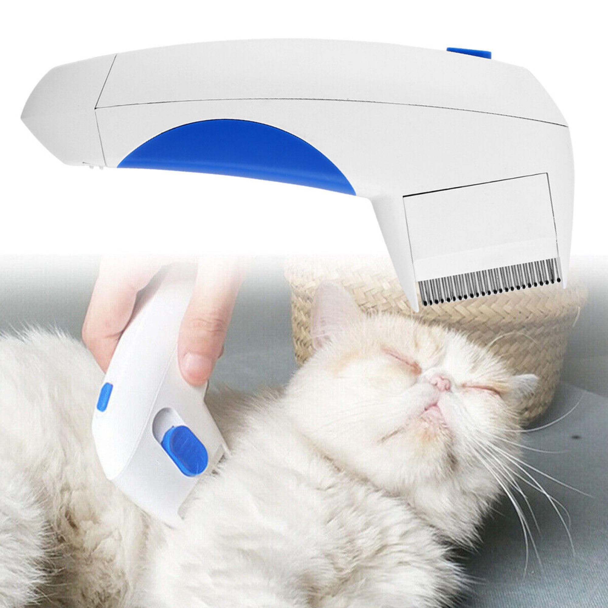Peine eléctrico antipulgas para gatos y perros, peine de aseo de mascotas, herramientas para eliminar piojos, matar pulgas huevos, eliminar pulgas eficientemente para gatitos, cachorros, cepillo de