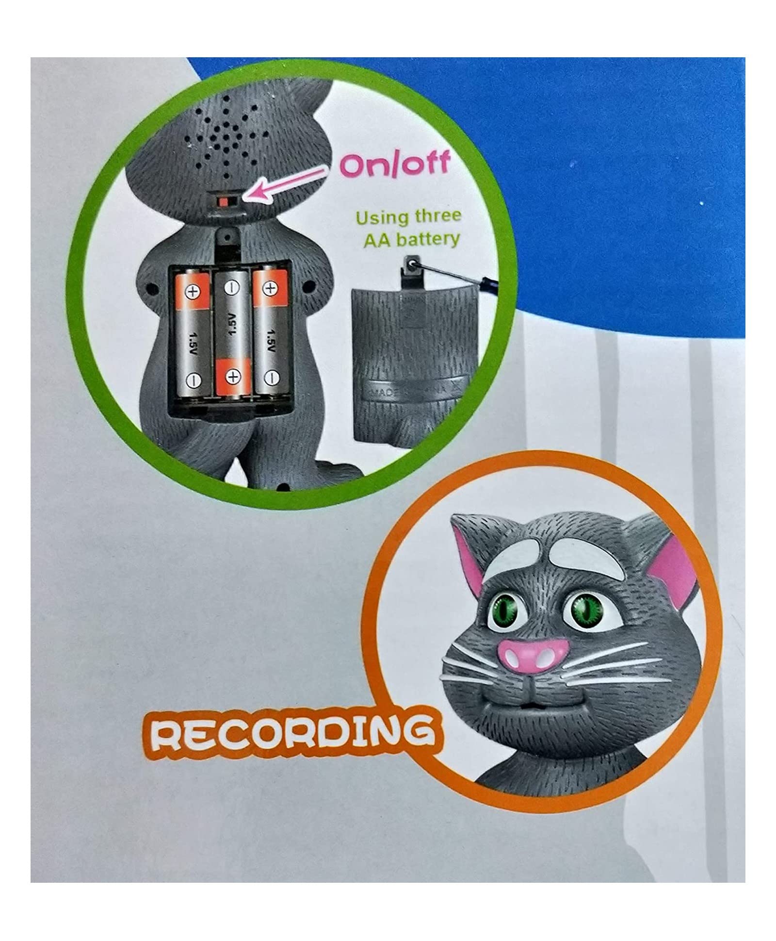 Little Toys Talking Tom Cat Repeats The Voice, Sensors on Whole Body When Touched Sings Rhymes and Songs, Musical Cat Toy for Kids (1+ Years) (Assorted Colour) 2