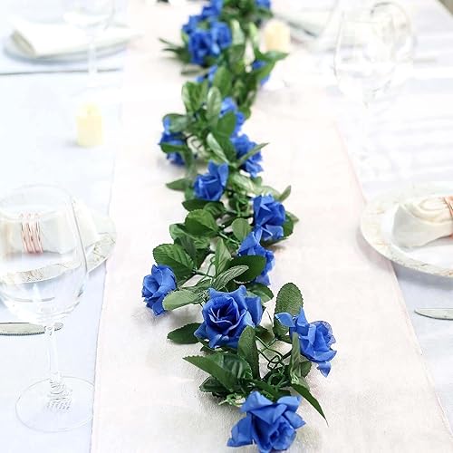 Miniatura 10 de Efavormart - Guirnalda de cadena de rosas 3D de 6 pies de largo para arreglos de boda, fiesta, suministros de decoración de baby shower, rosa