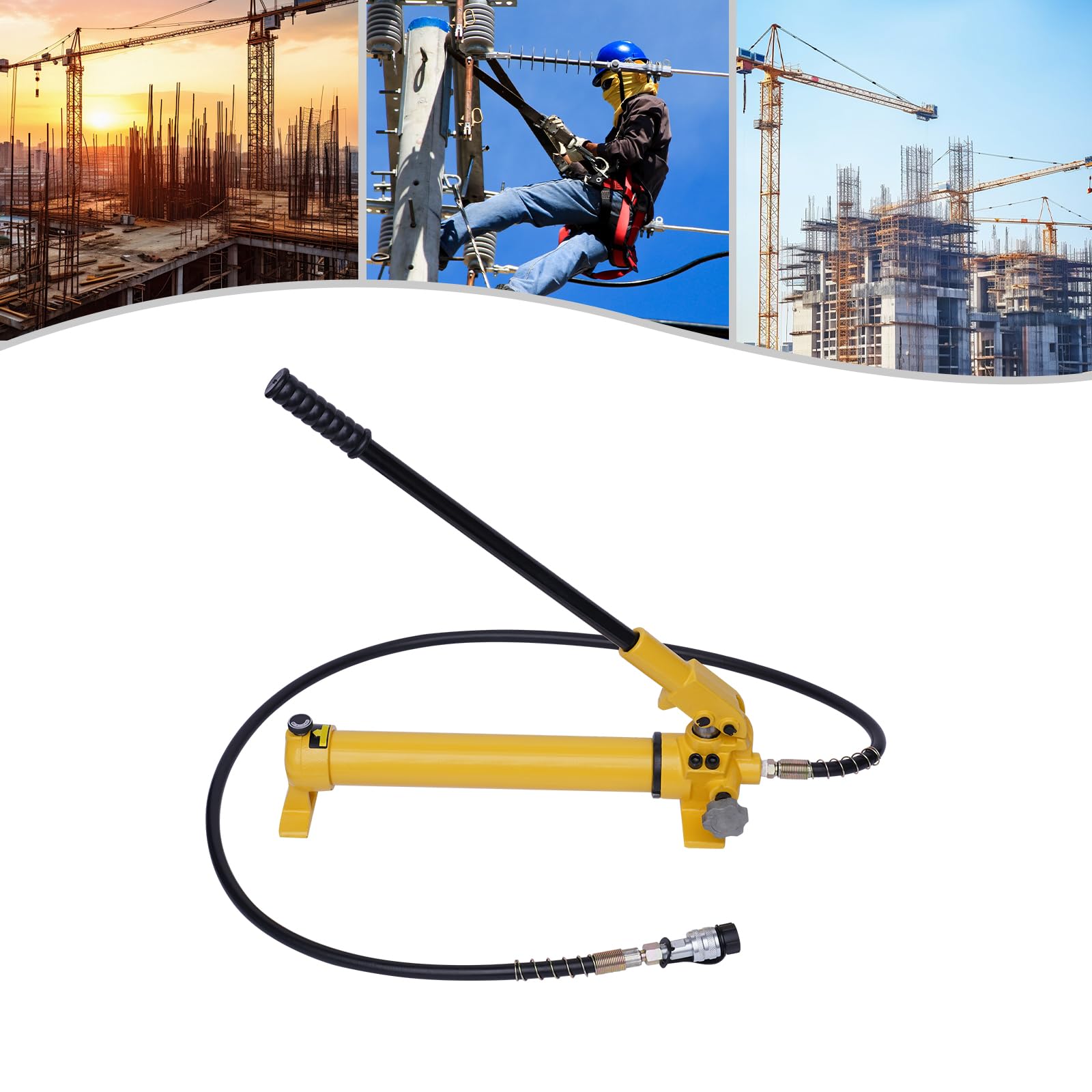 Bomba de mano hidráulica cp-700 con manguera de 3/8 pulgadas 1,8 m para taller | Fácil de usar, manguera larga de 1,8 m, perfecta para taller