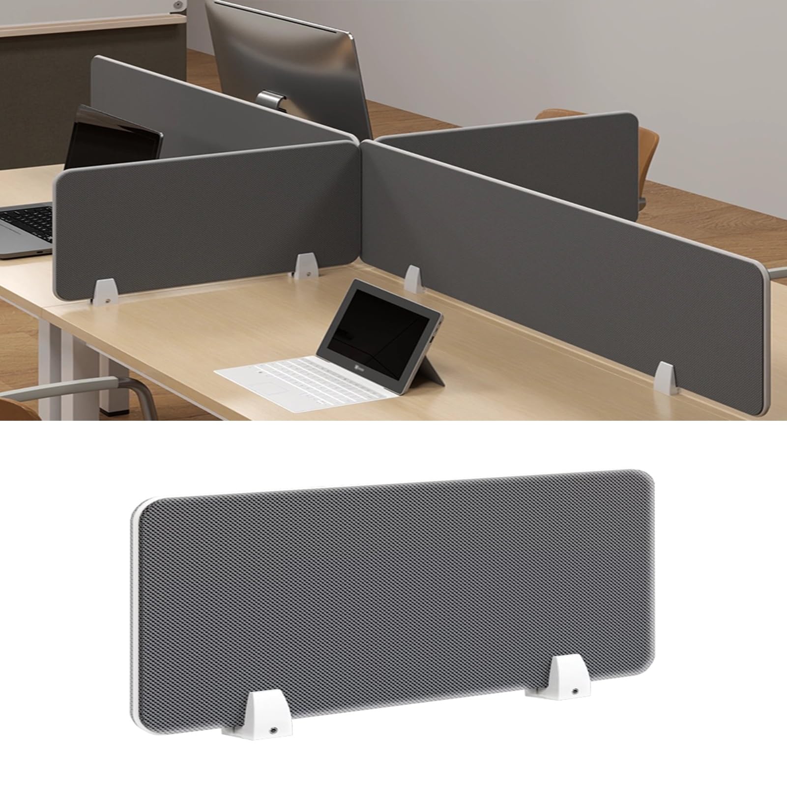 LWJSOCP Desktop Acoustic Panel Dark Gray 80x30 cm Ideal for Office School and Home Work Customizable Desk Divider for Noise Reduction and Privacy.