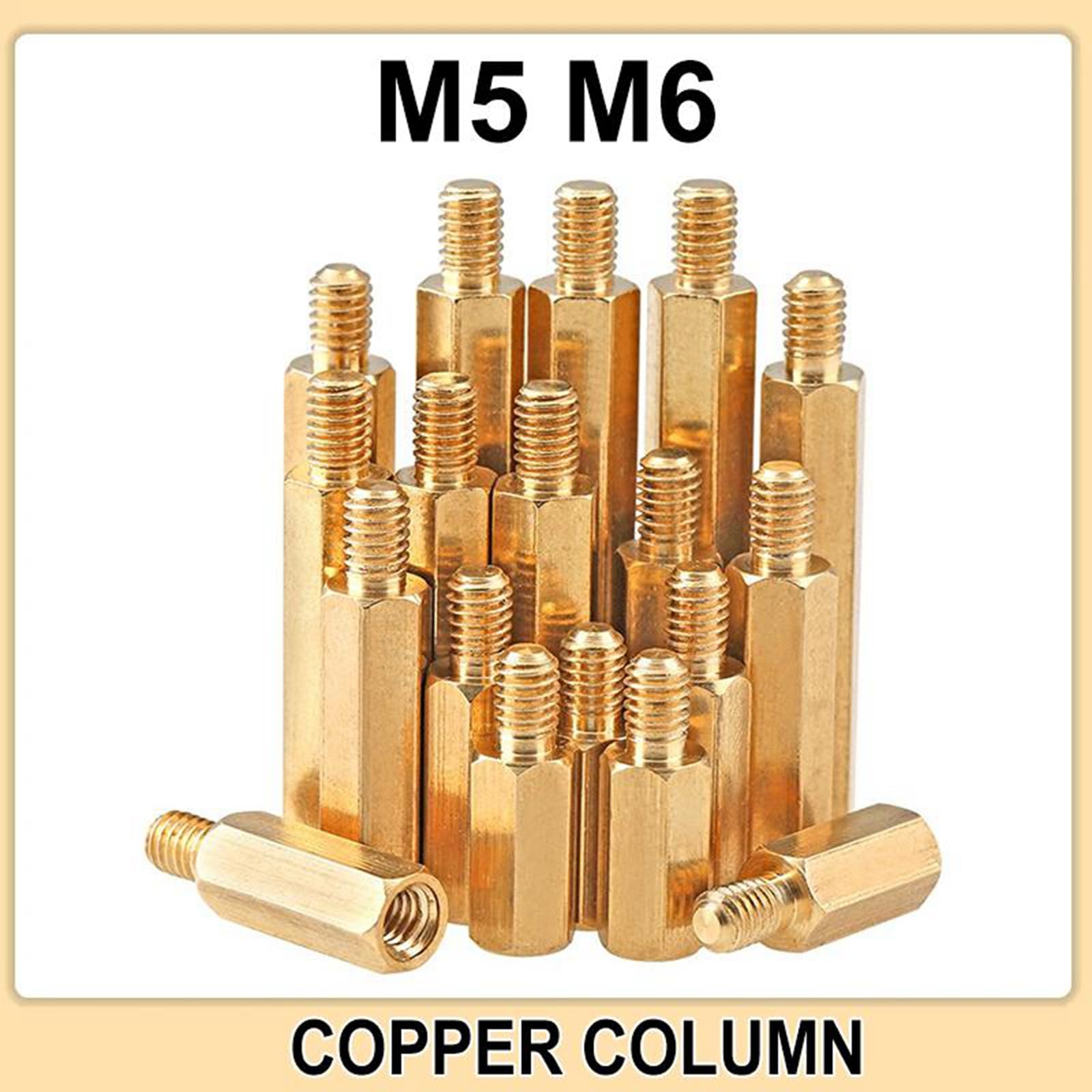 3 Entretoises Laiton Hexagonal M6 X 20 Mm Fileté Mâle-femelle - Pour PCB Ou Carte Mère - Neuf Sous Emballage