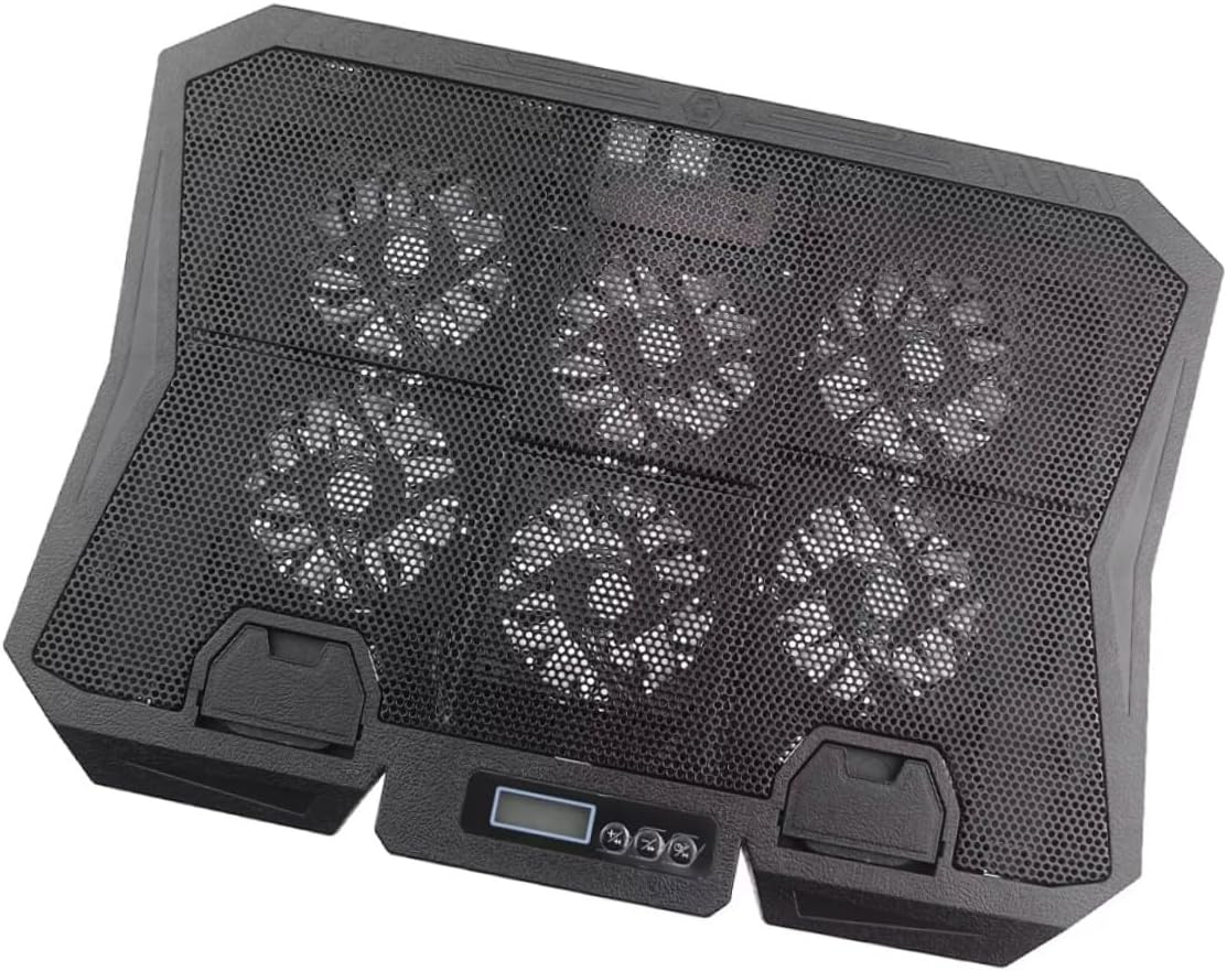 Laptop Cooling Pad 15.6 Inch Silent Computer Cooler Stand with Adjustable Fan Speed and Blue LED for Portable Notebook Cooling and Storage