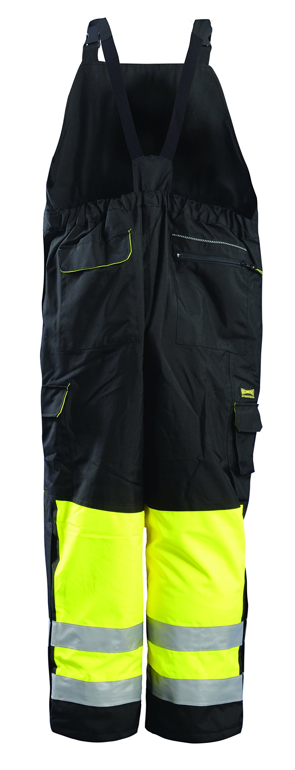 Occunomix sp-bib-bym clase E velocidad colección Premium frío alta visibilidad impermeable babero, tamaño mediano, color negro