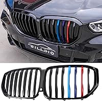 Vista 10 de Rejilla delantera para BMW X5 E70 X6 E71 2007-2014, ABS brillante negro riñón parrilla