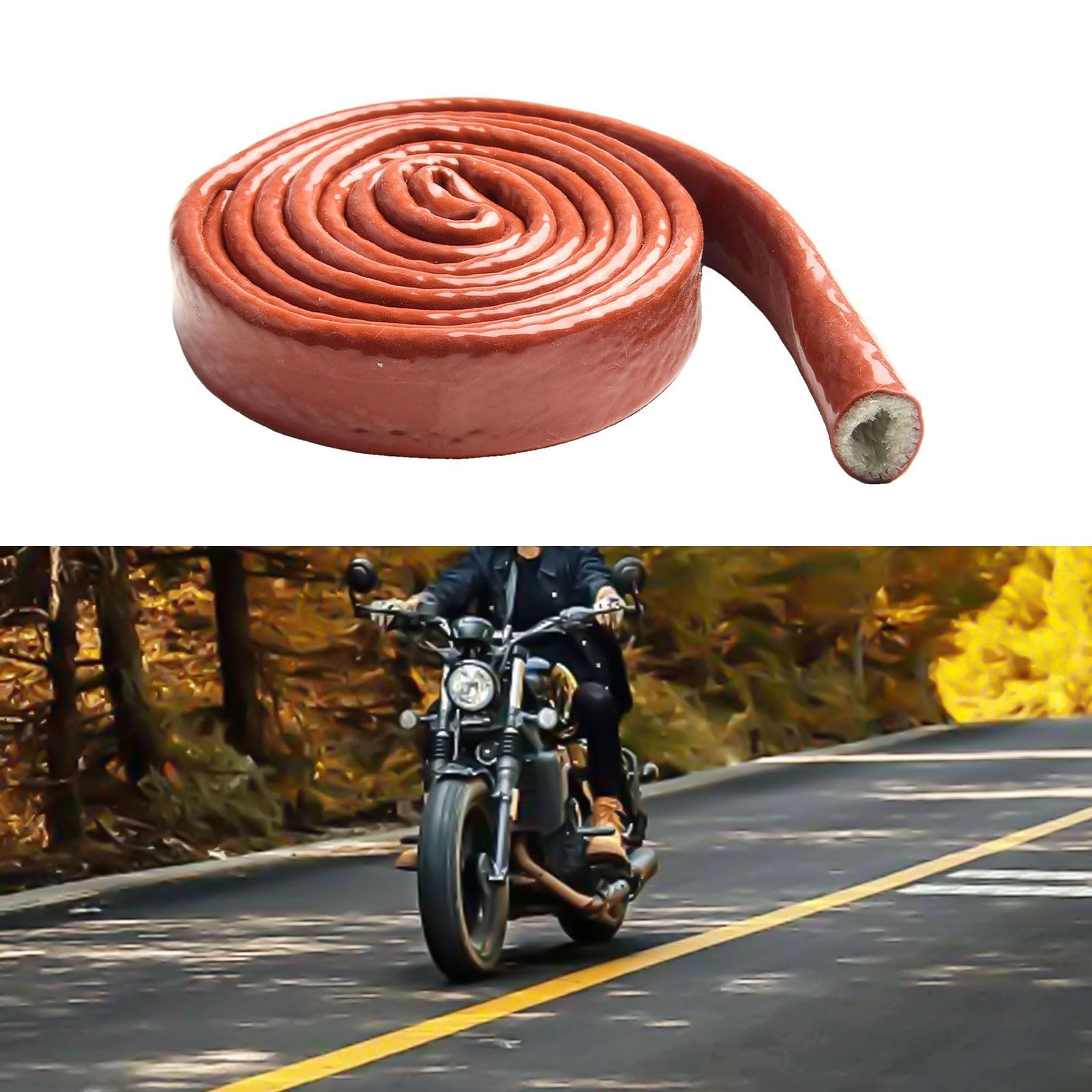 Guaina protettiva per cavi in fibra di vetro in silicone resistente al calore, protezione per condutture resistenti al fuoco ad alta temperatura, 1,5 m (10 mm)