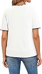 onlypuff Womens V Neck Summer Sweaters Pullover Cozy Lightweight Sweaters Short Sleeve Tops Basic Clothes