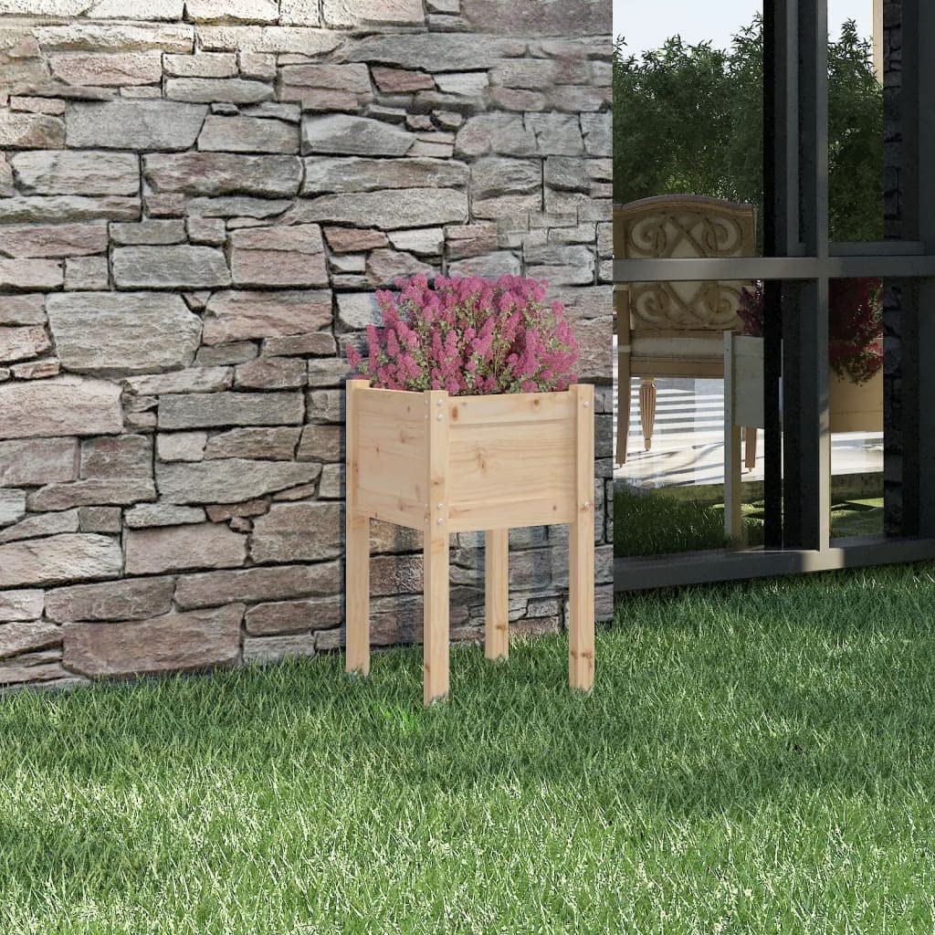 Aiuola rialzata Letto per Orto Rialzato Fioriera da Giardino 50x50x70 cm in Legno Massello di Pino Adatto per fioriere da giardino terrazza e balcone