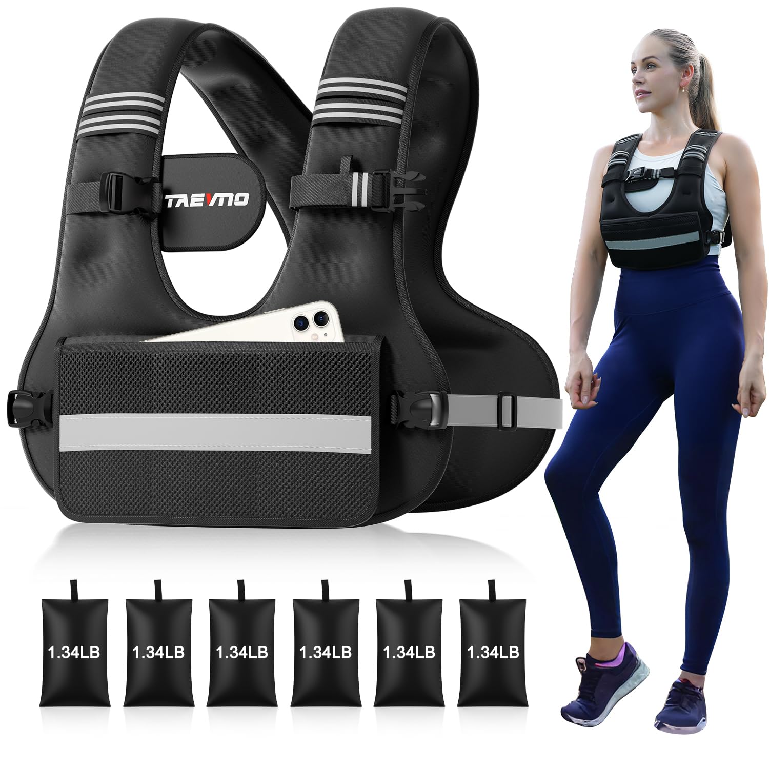 Adjustable Weighted Vest for Women Men 6-12lb 12-20lb 20-32lb Comfort Fit - U-Shaped Ergonomic Weight Vest with 6
