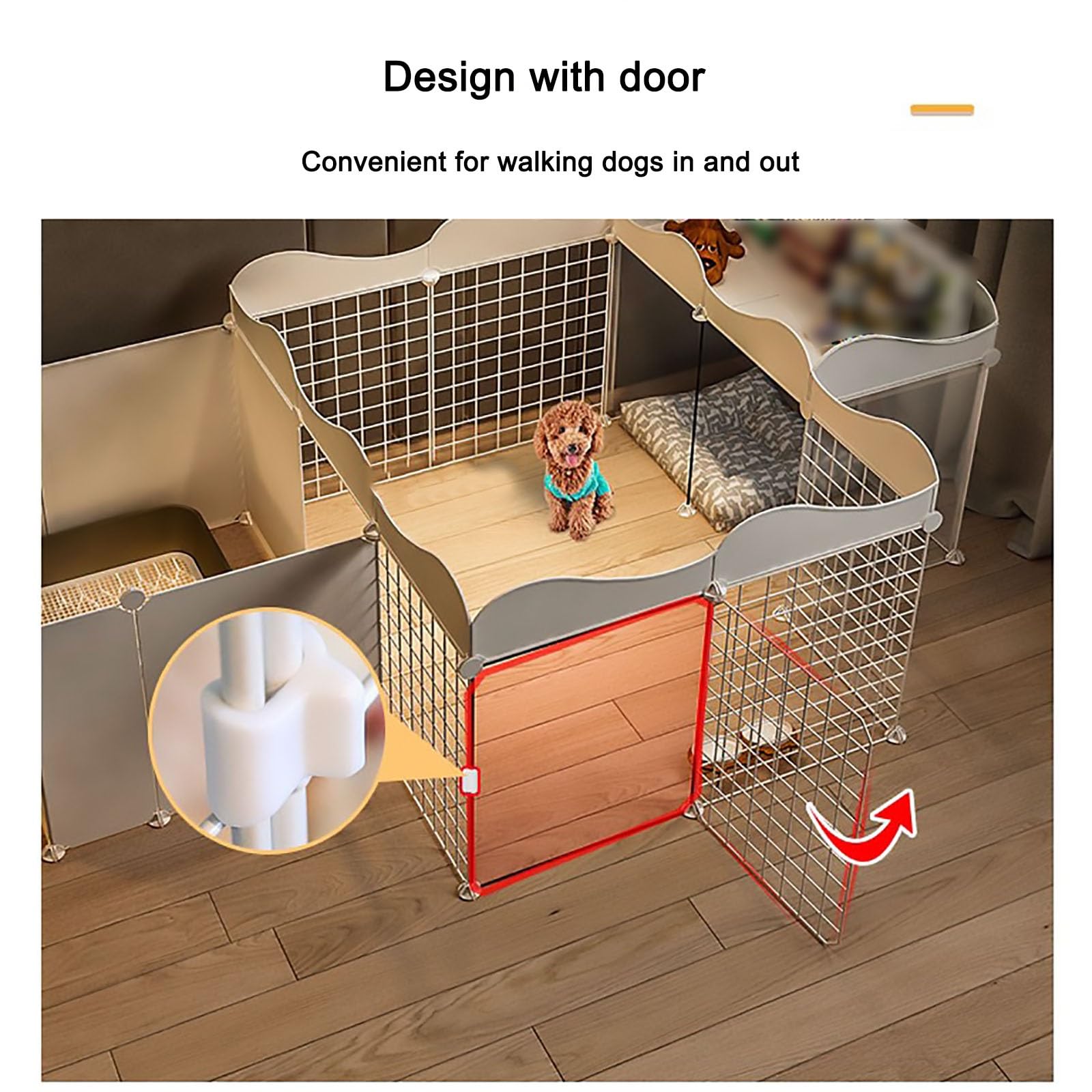 Amazon | 小型犬用フェンス、犬用ベビーサークル、ワイヤー室内子犬