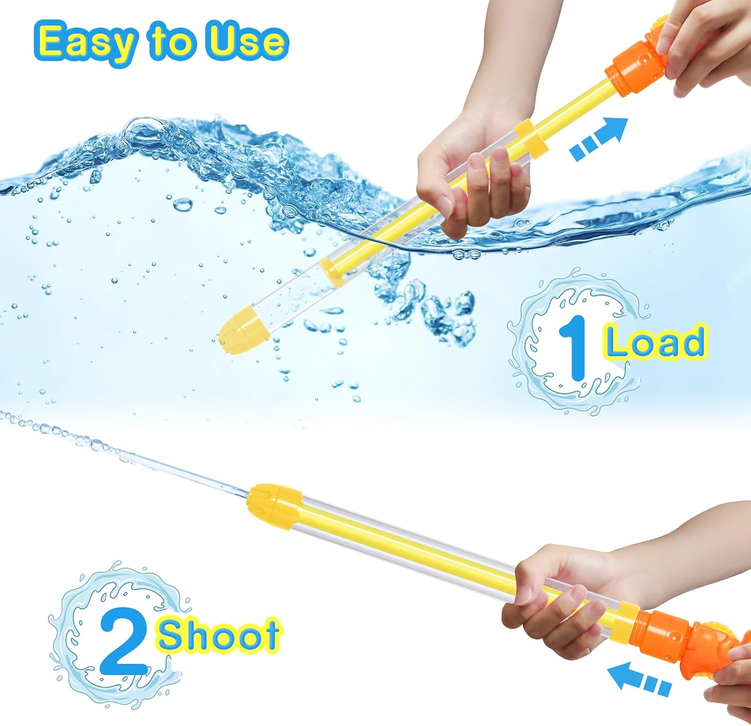 Dsmile 3 Pcs Water Gun for Kids Adults,Plastic Handle Outdoor Swimming Pool Beach Summer Fun Party Games for Girls Boys Teens Adults