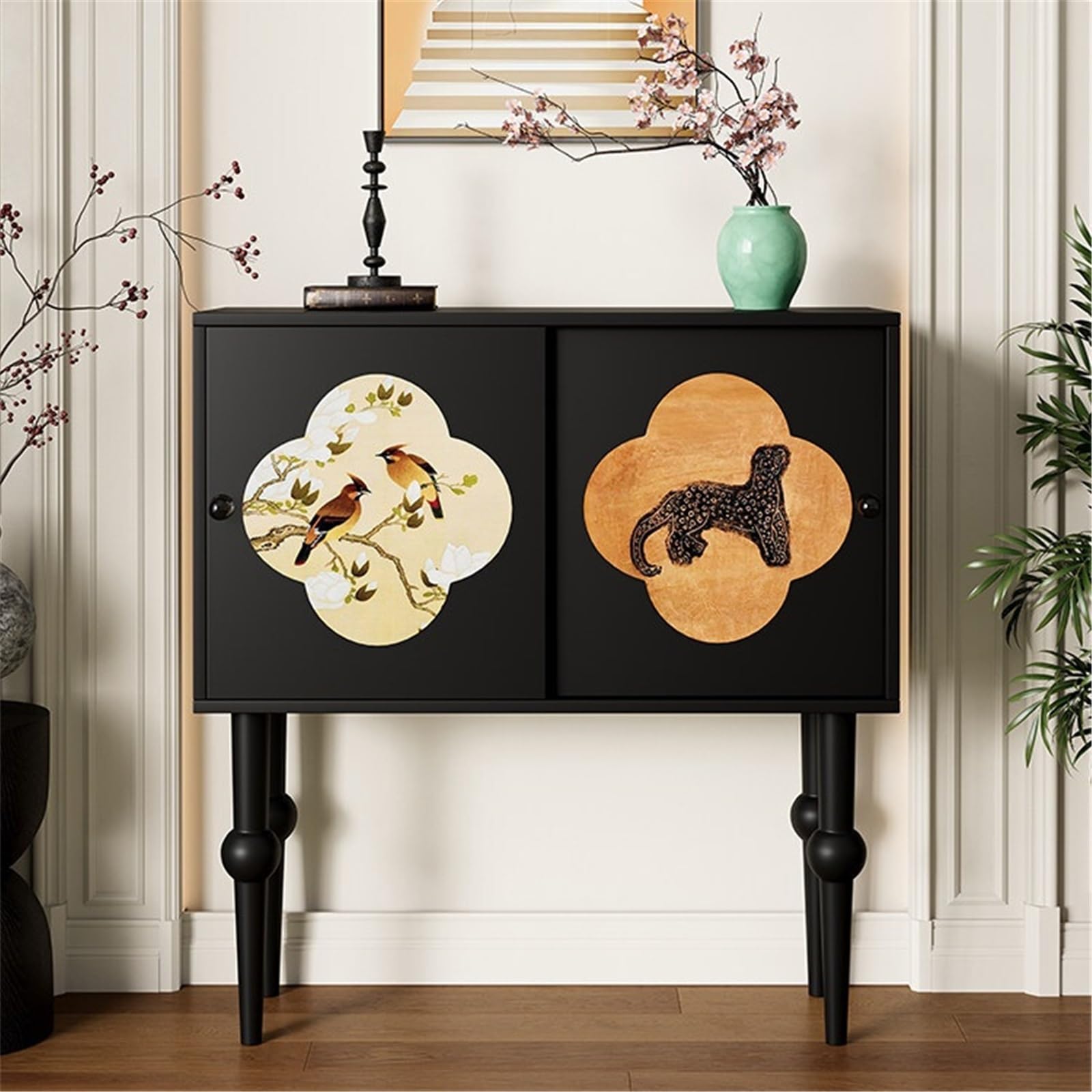Kompaktowy stół ekspozycyjny Smalle Haltafel in Retrostijl Met Drie Kastdeuren Geschikt Als Wanddecoratie in de Hal 120 cm