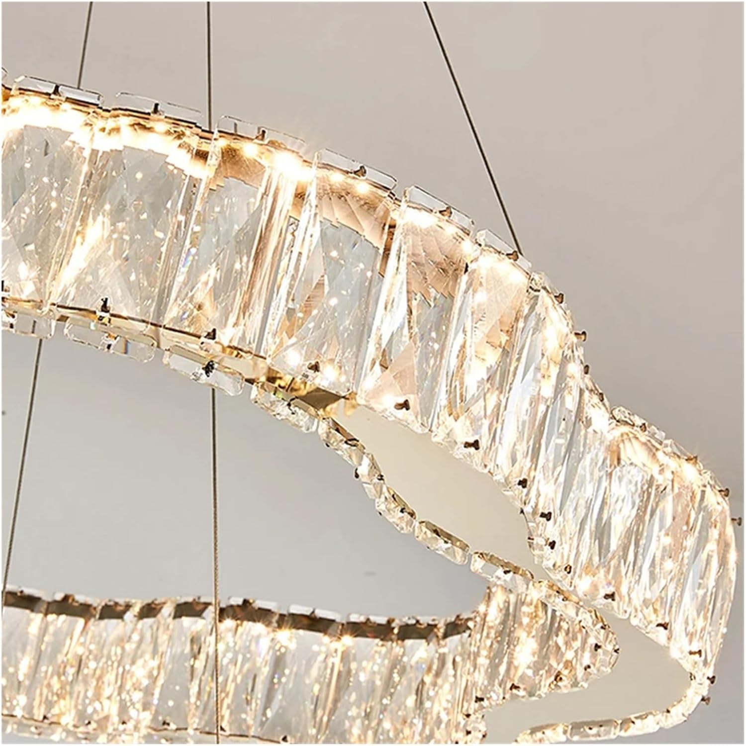 Modern Flower Ring LED Chandelier Living Room Lamps and Lanterns Dining Room Gold Crystal Chandelier,Indoor Illumination